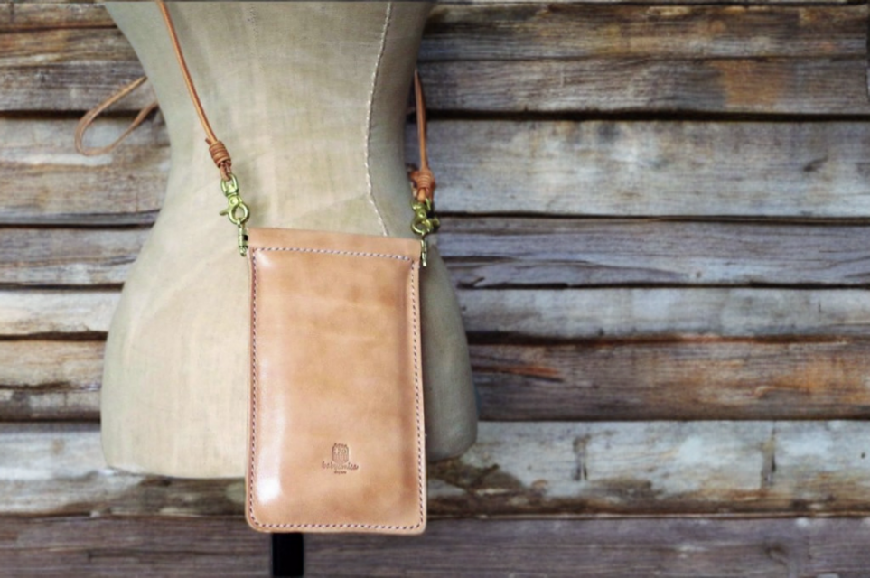 本革スマホショルダー ポーチ 栃木レザー iPhone android アイフォン