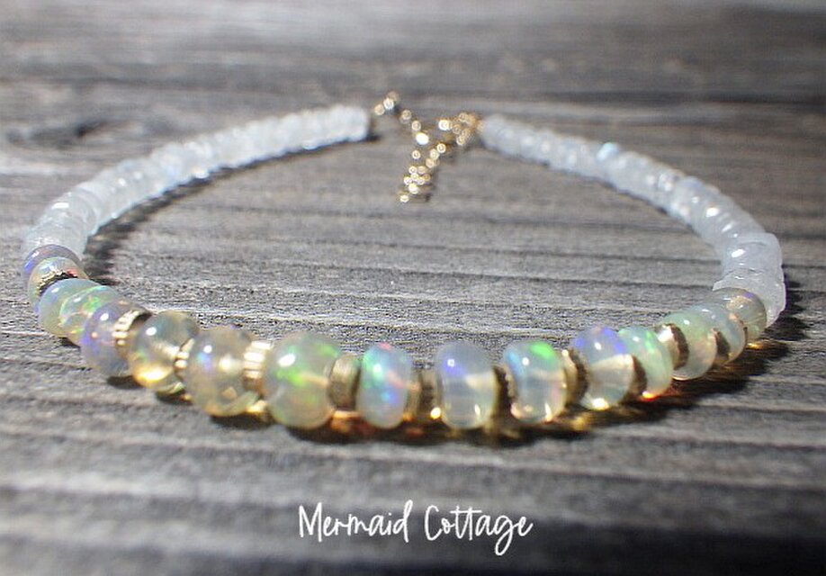 14kgf＊Opal & Moonstone Bracelet オパール＆ムーンストーン