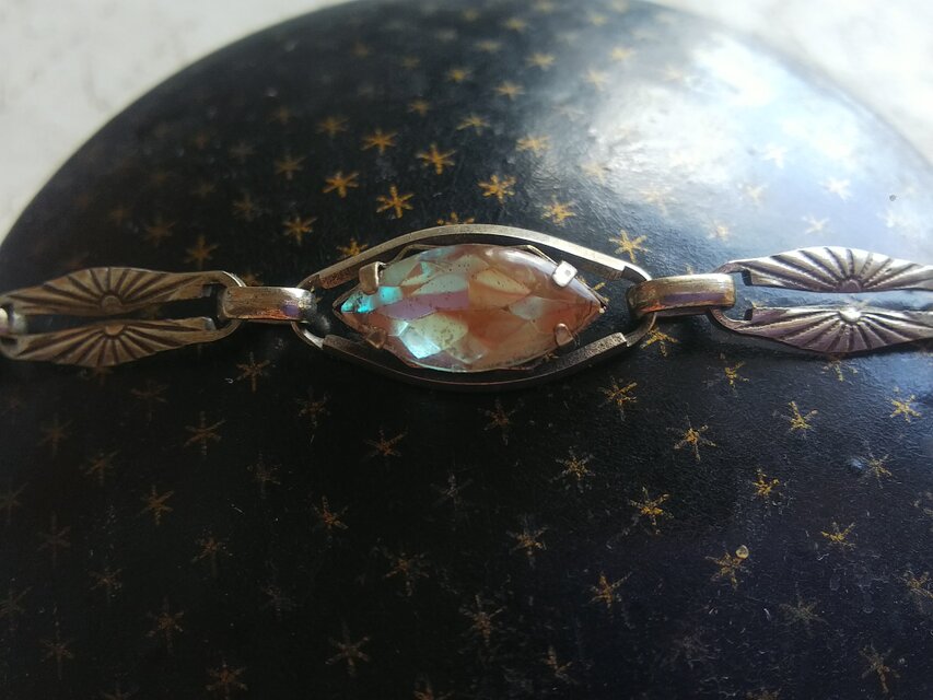 ヴィンテージ　サフィレット（15×7㎜）ナヴェット型　アンティークブレスレット