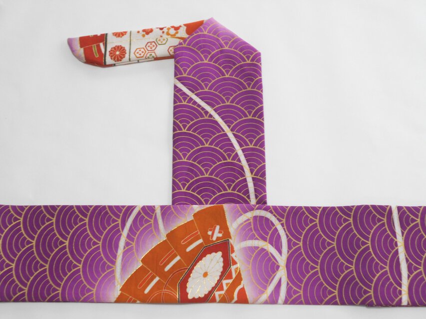 弓巻き　赤紫 中振袖