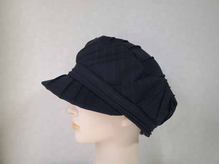 魅せる帽子☆new design!!《ピンタック☆マジック》キャスケット～ブラック