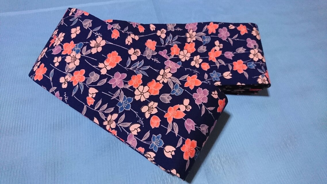 創作帯☆角帯 花尽くし 巾約10cm