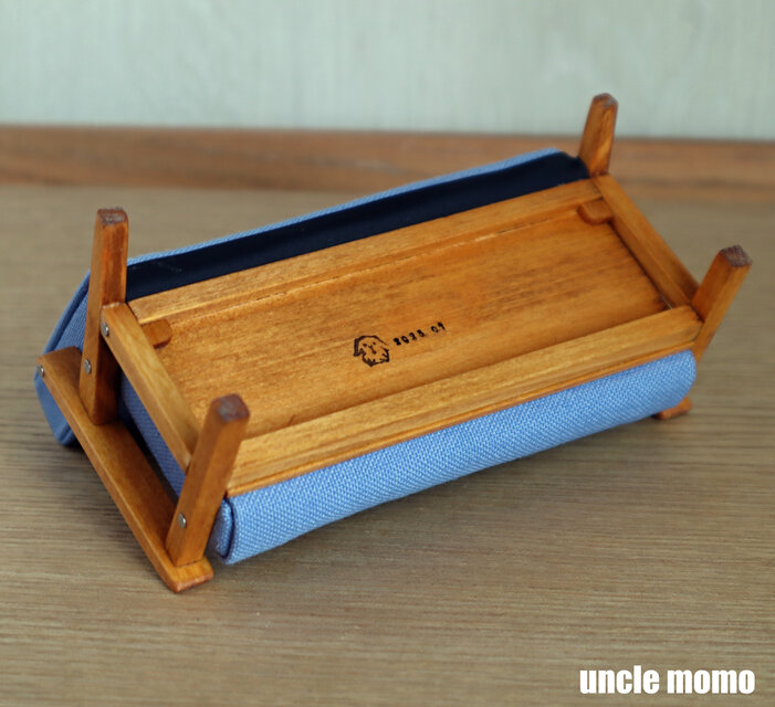 アンティーク♡ドール用ソファ ドール用ソファ2人掛け（色：ライトブルー×チェスナット） 1/12