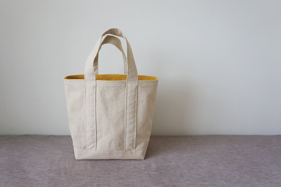 TOTE BAG -bicolor- (L) / ecru × mustard