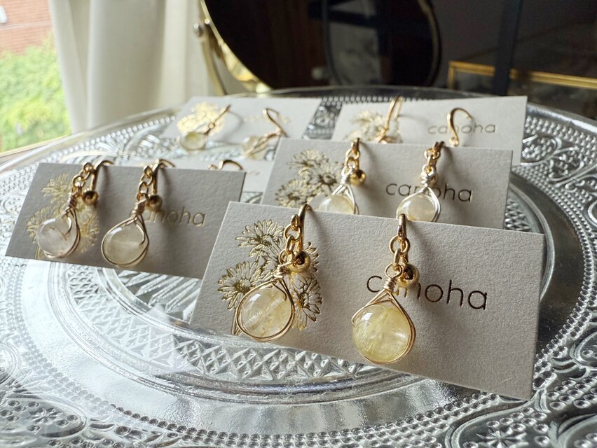 【ユニセックス 】強運を引き寄せるルチルクォーツ・ピアス/イヤリング