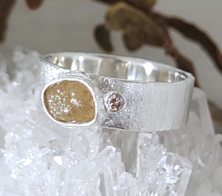 鉱物の表情＊diamond 925 ring
