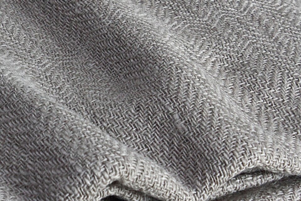 天然ミロバラン染手紬手織りヒマラヤウールショール大判（TX-110-01）-