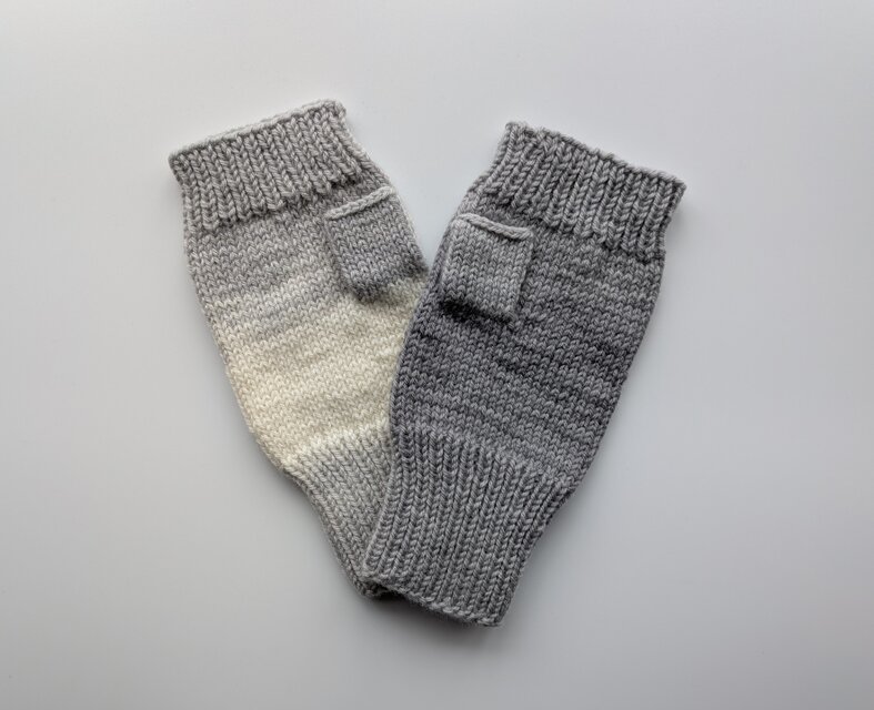 ハンドウォーマーグラデーション ライトグレー