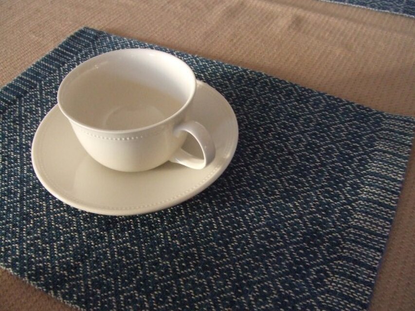 Uさまオーダー手織りティーマット・・雪の花