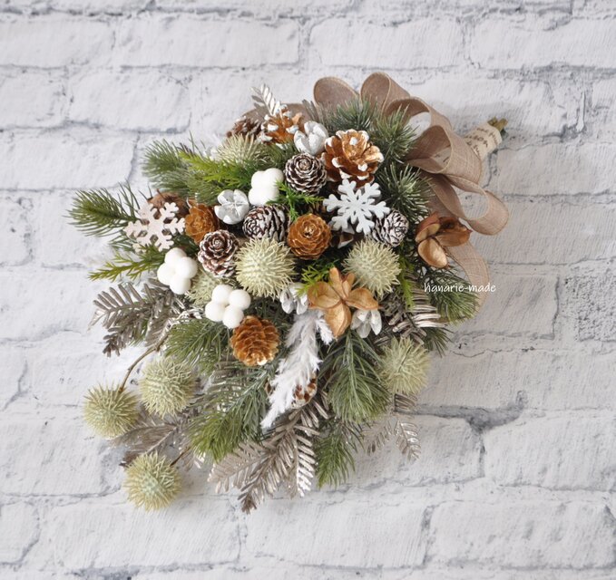 wsw8 クラッシック・スワッグ ：冬 スワッグ クリスマス 木の実 ベル