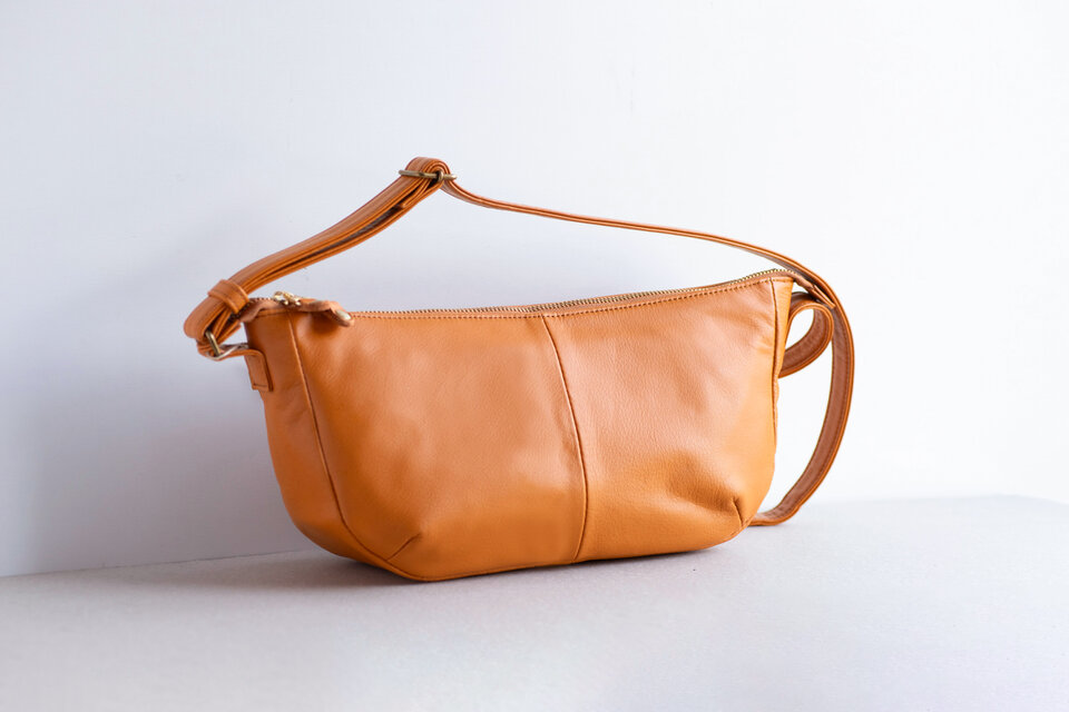本革 牛革 レザー ハンドバッグ ショルダーバッグ キャメル 2way 13 
