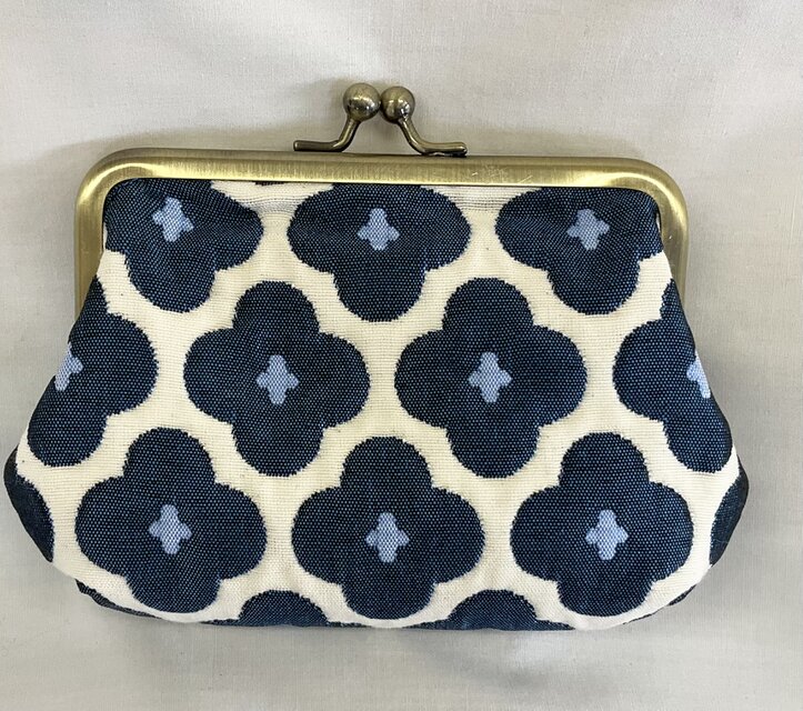 フランス生地　花柄　親子がま口ミニ財布　