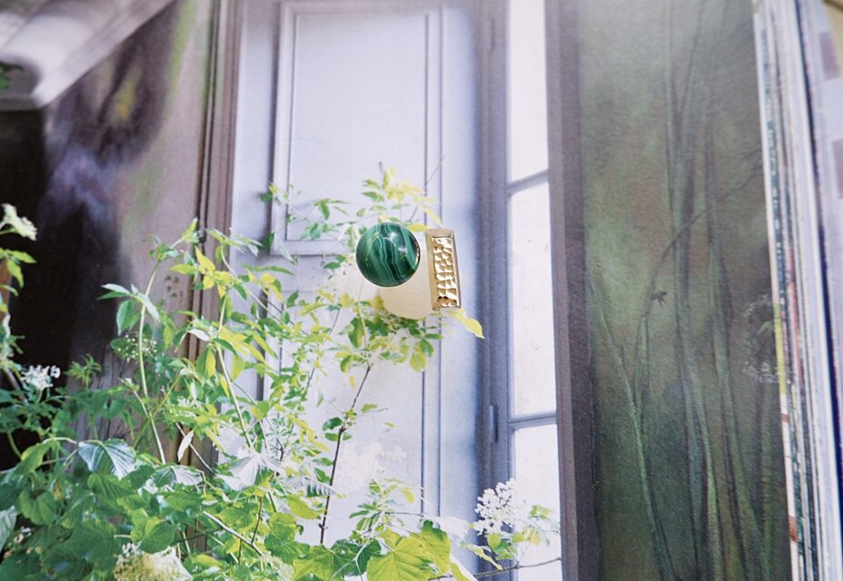 マラカイトarteピアス