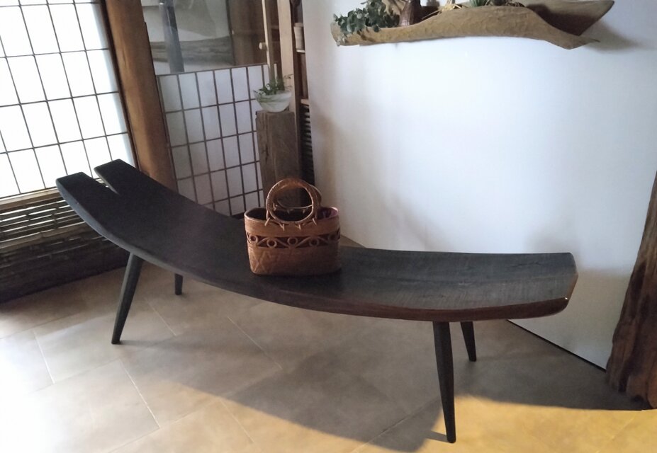 木の寝椅子 無垢材∗ケヤキ∗ベンチ∗ディスプレイ | iichi 日々の