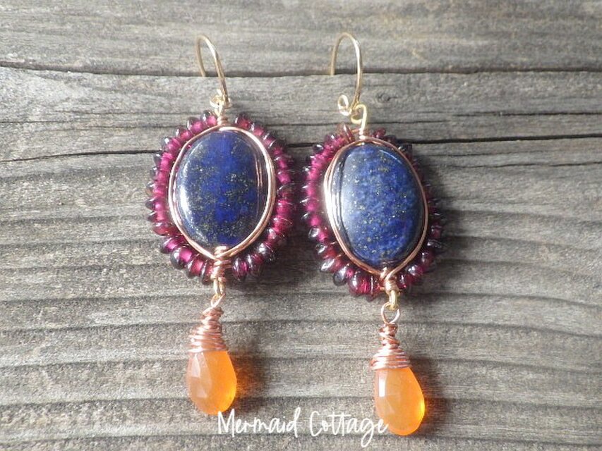 Lapis lazuli Ancient style earrings ラピスラズリ☆古代ギリシャの