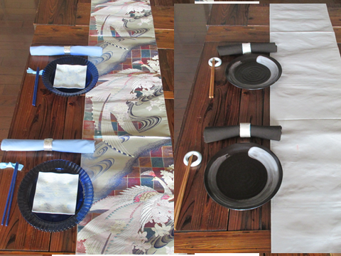 r87　飾り軸付　 223x31cm　帯 テーブルランナー　おしゃれ　テーブルランナー　リメイク