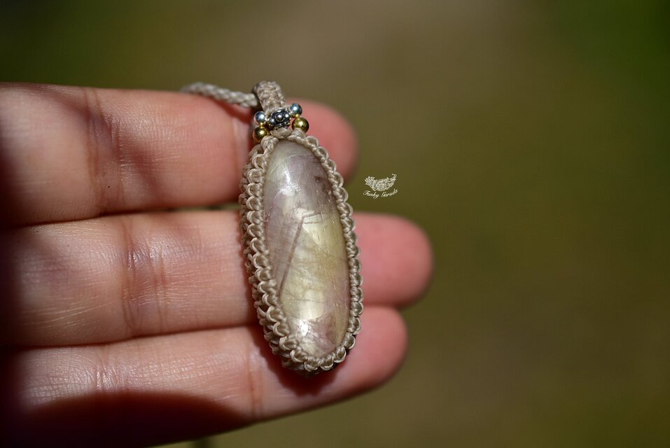 シルクの輝き★イエローサファイア マクラメネックレス822