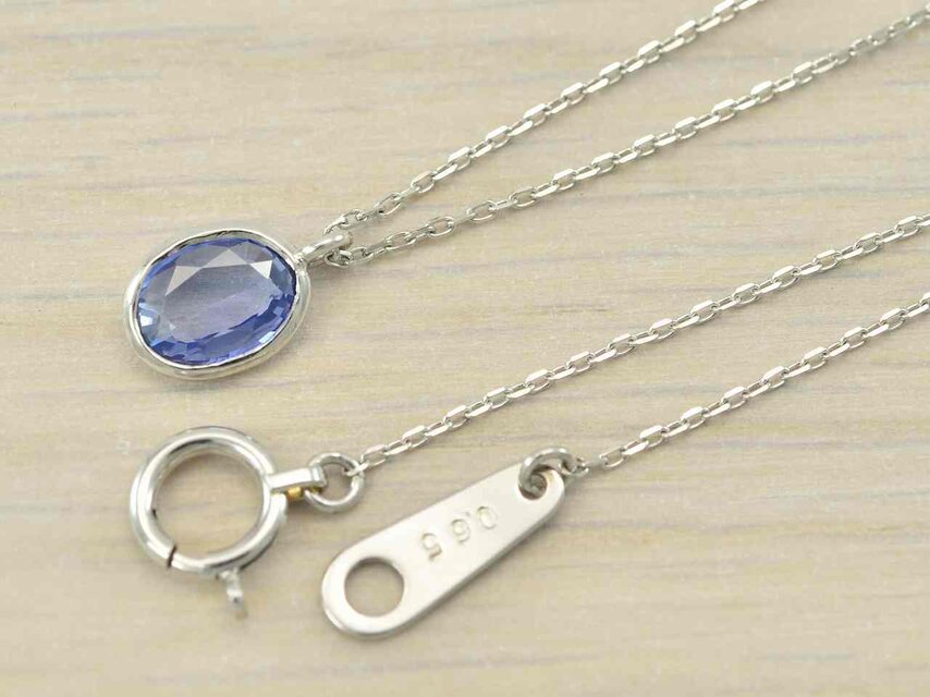 Blue Sapphire_0.65ct/Pt900 Necklace【Petalo/ペタロ】 | iichi 日々