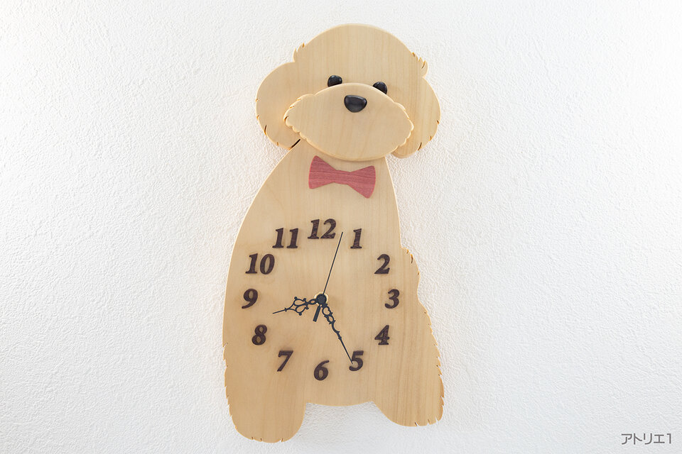 トイプードルの掛け時計
