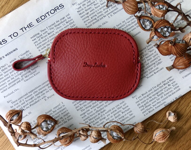 イタリア革のコインケース/赤