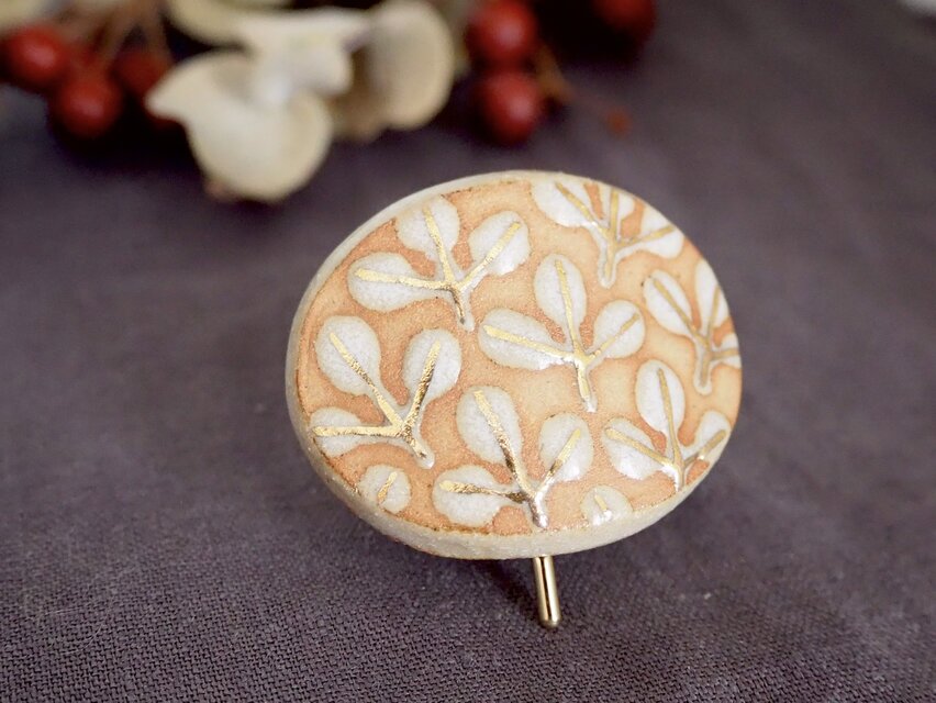 陶器のポニーフック 『Leaf pattern 冬』 | iichi 日々の暮らしを