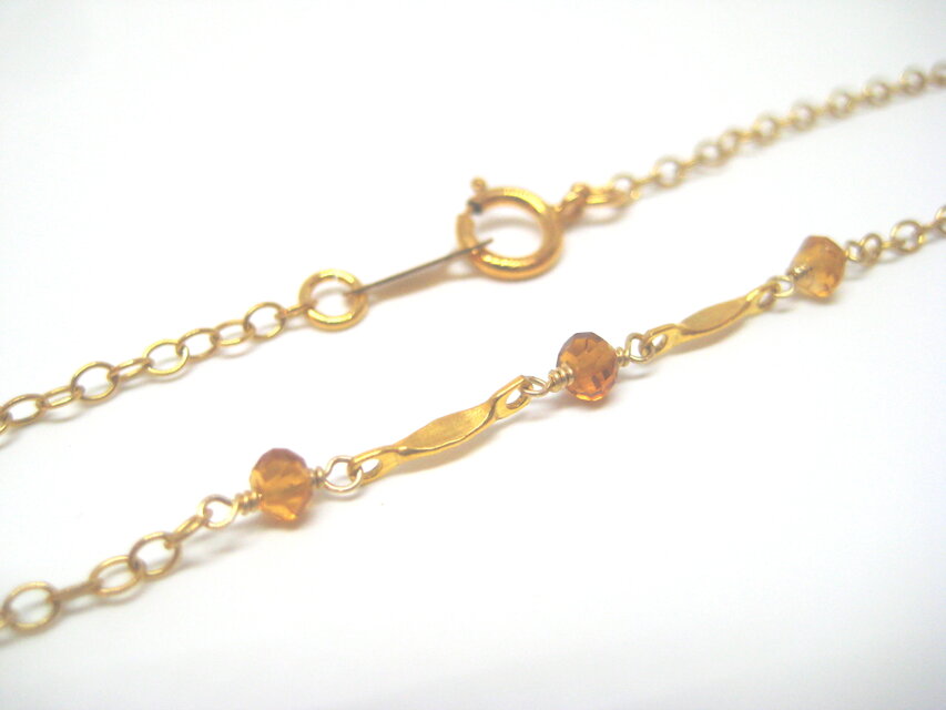 14KGF シトリンのブレスレット（14KGFバー）