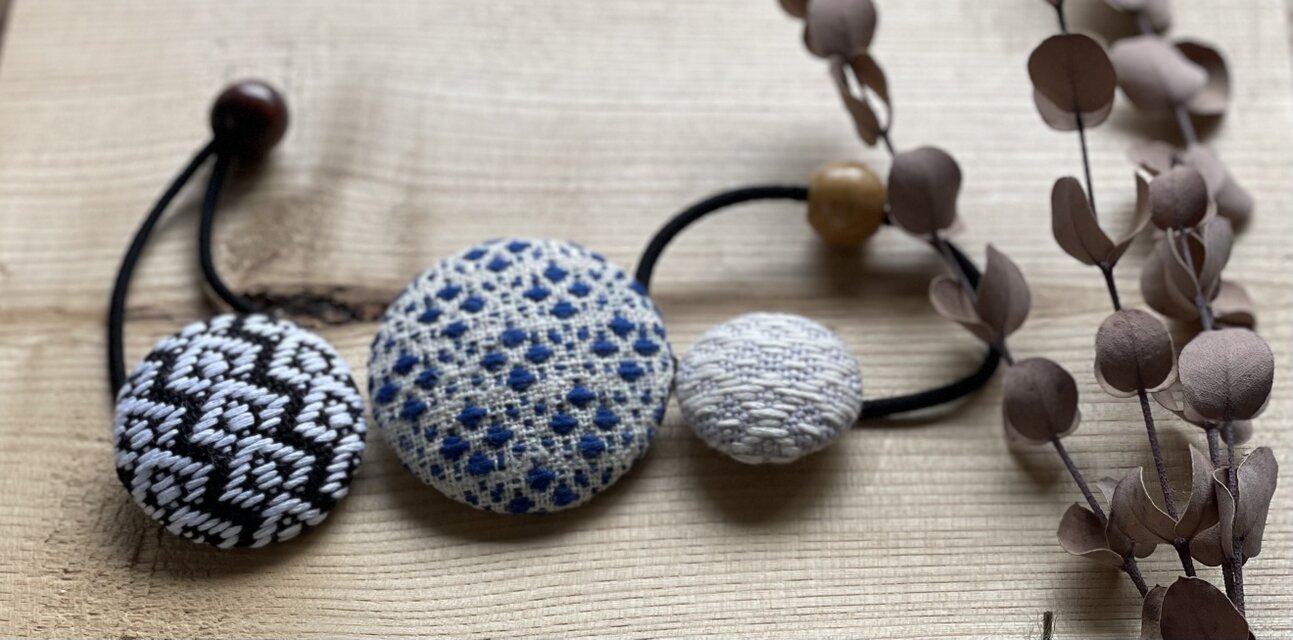 ＊こぎん刺しヘアゴム・ブローチ3個セット＊