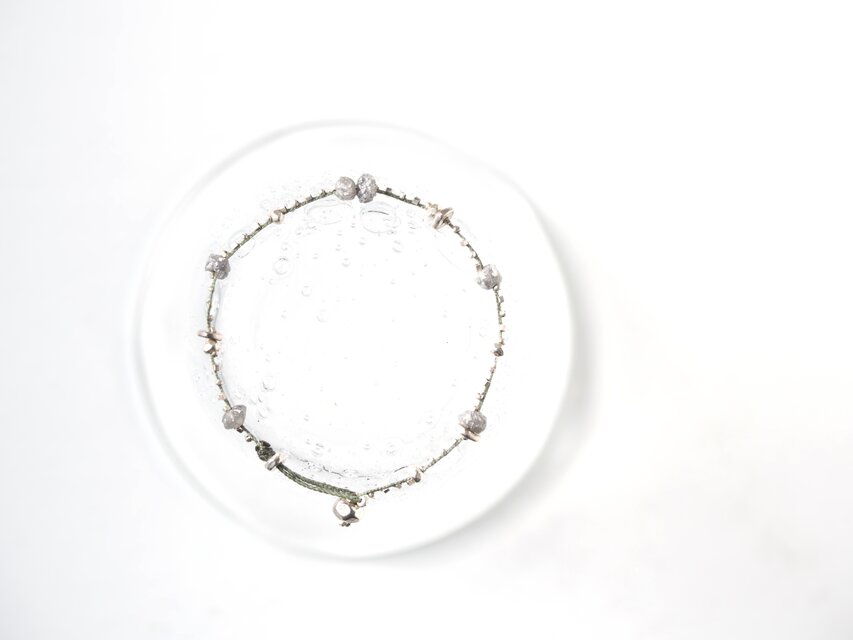 "ラフカット"ダイヤモンド 編み込み ブレスレット