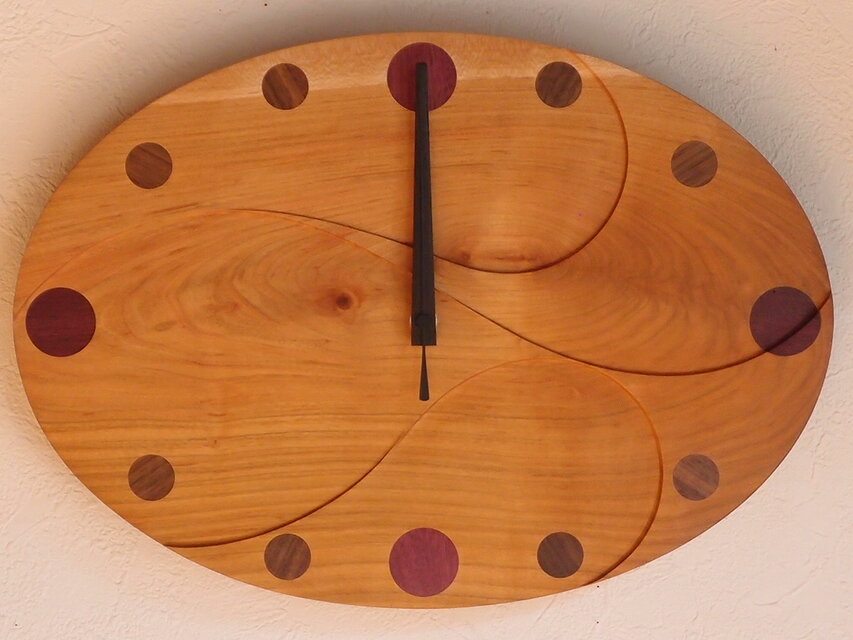 無垢の木の電波掛け時計　さくら　００２３