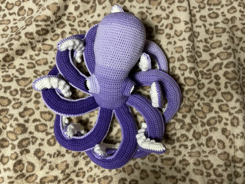 かぎ針編み海洋生物メガサイズタコかわいい編みぐるみ | iichi 日々の