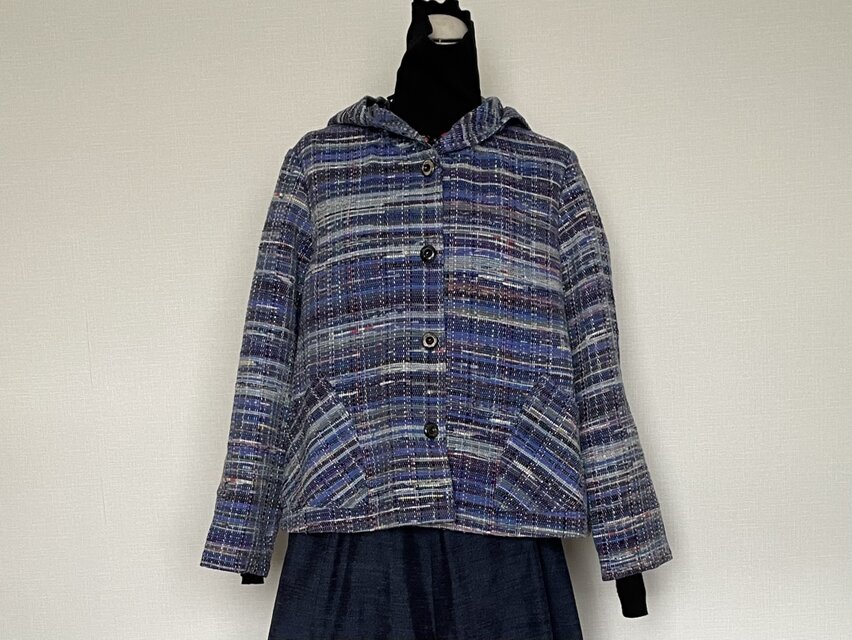 裂織　さきおり　フードジャケット短丈　JK64-1