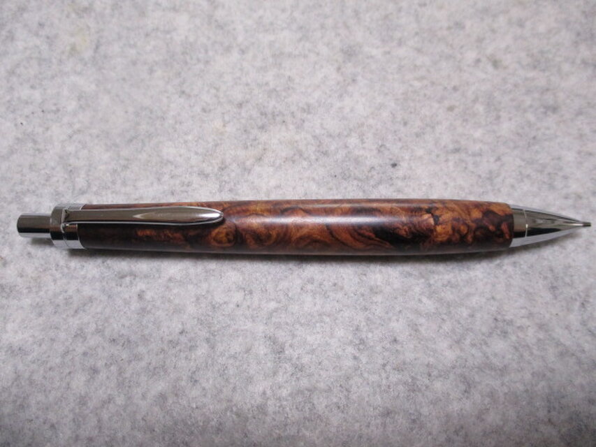 ローズウッドバール　椿油仕上げ　木軸シャープペンシル（0.5ミリ）　希少材