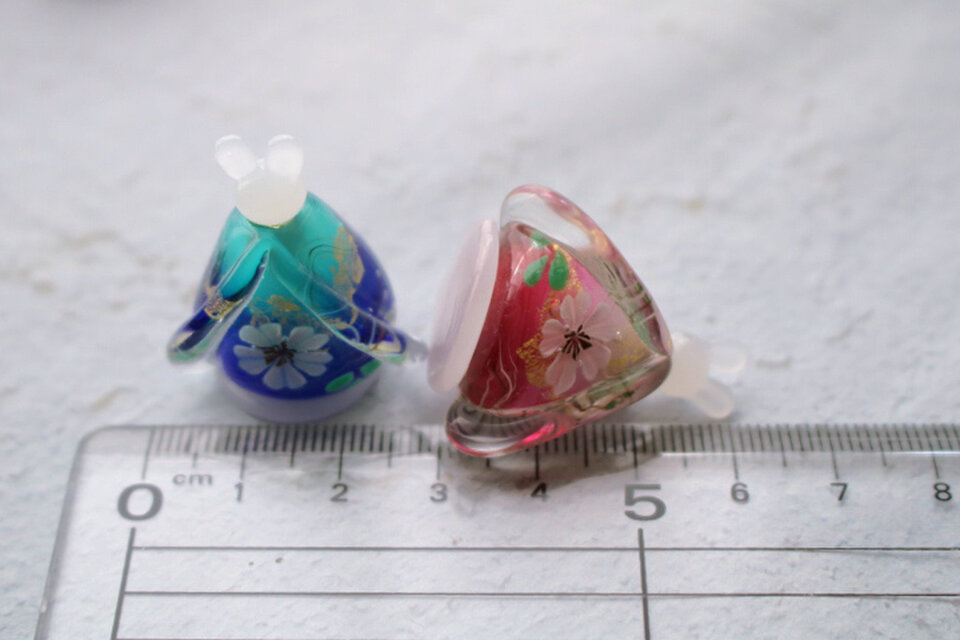 早割セール＊とんぼ玉ひな人形 ガラスのミニチュア雛人形(うさぎ