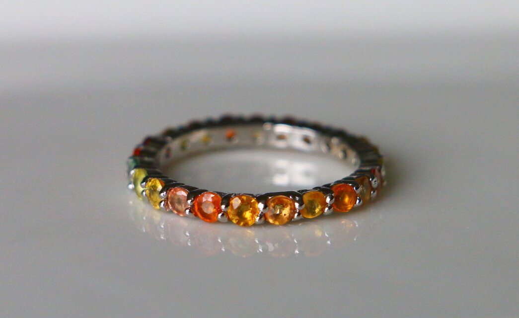 天然石＊ソンゲアサファイア　エタニティ　指輪＊15号　SV