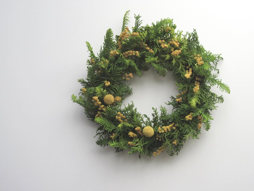 春のミモザリース＊受注制作