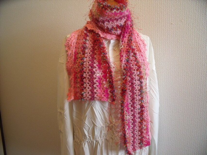 ピンクのストール