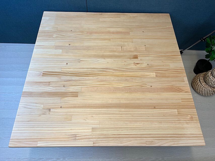 送料無料】 ローテーブル 正方形 90cm パイン ナチュラル 棚付き