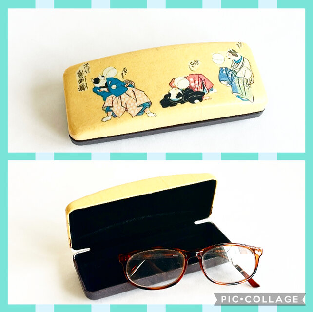 一閑張り『猫の球蹴り』メガネケースやペン、アクセ入れに♪