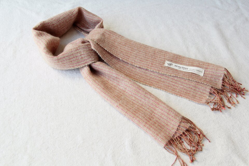 ホームスパン　シルク×カシミヤプチマフラー　A