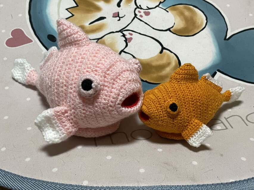 かぎ針編み海洋生物可愛い過ぎる風船魚フウセンウオ編みぐるみ