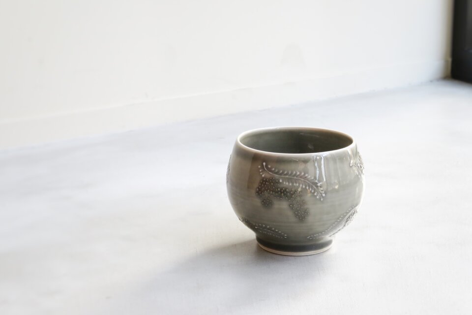 有田焼：グレーミモザ 丸々カップ