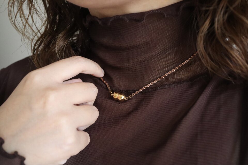 【受注制作】nuance rope necklace（M）pink gold