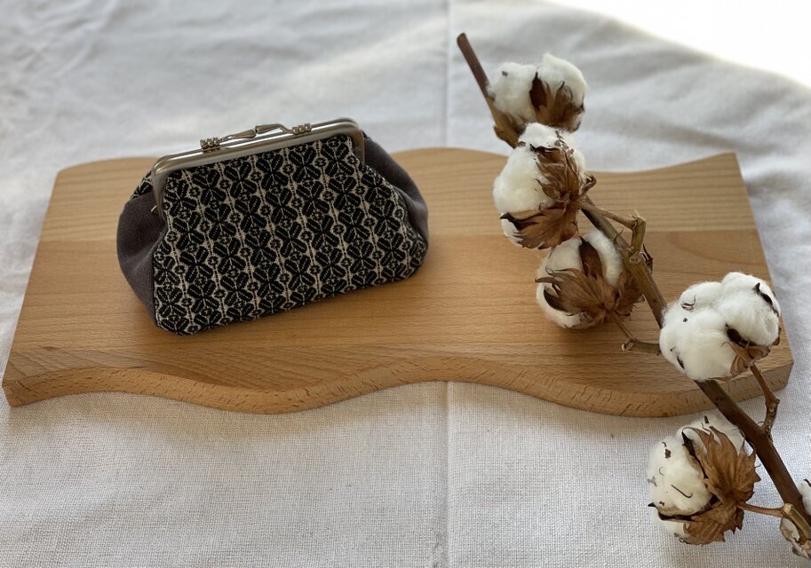 こぎん刺し  ⌘がま口ポーチ⌘