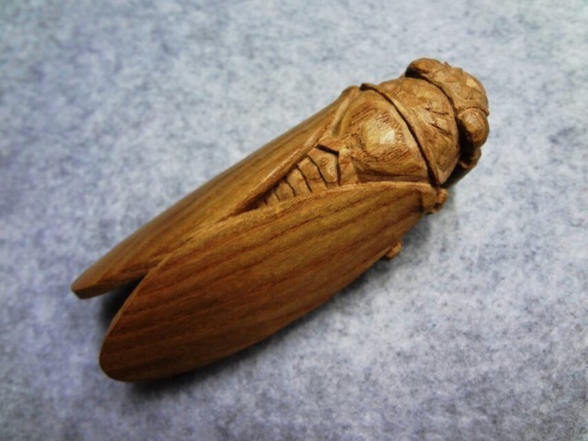 木彫りの蝉・S－B | iichi 日々の暮らしを心地よくするハンドメイド