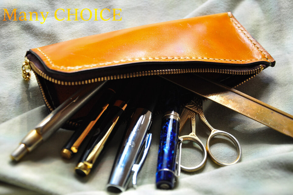 イタリアンヴィンテージバケッタ・L型ペンケース(ナポリ)