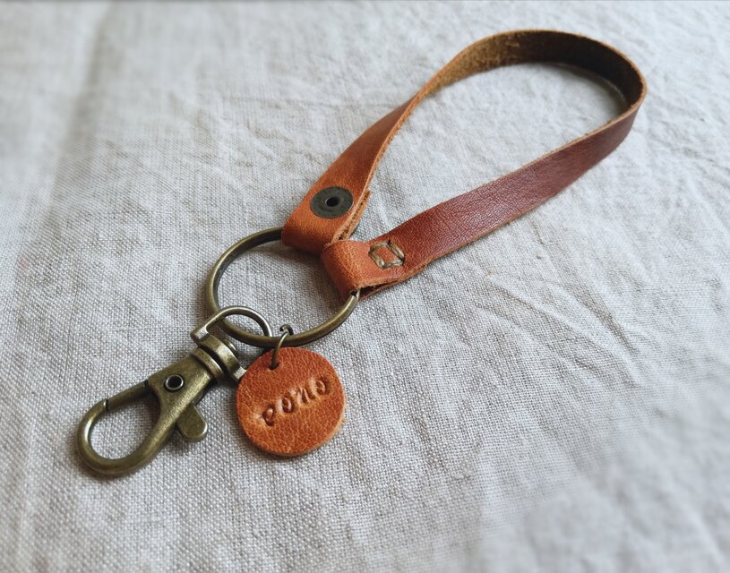 キーロープ　ブラウン　牛ヌメ革