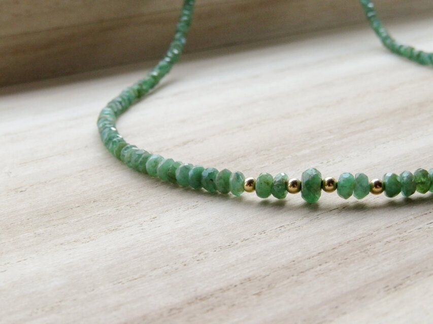 <Sample価格> k18✼emerald necklace 1連