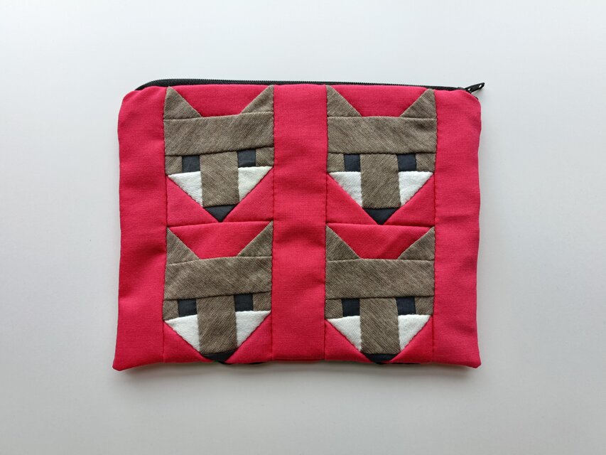 パッチワーク・ポーチ　キツネ