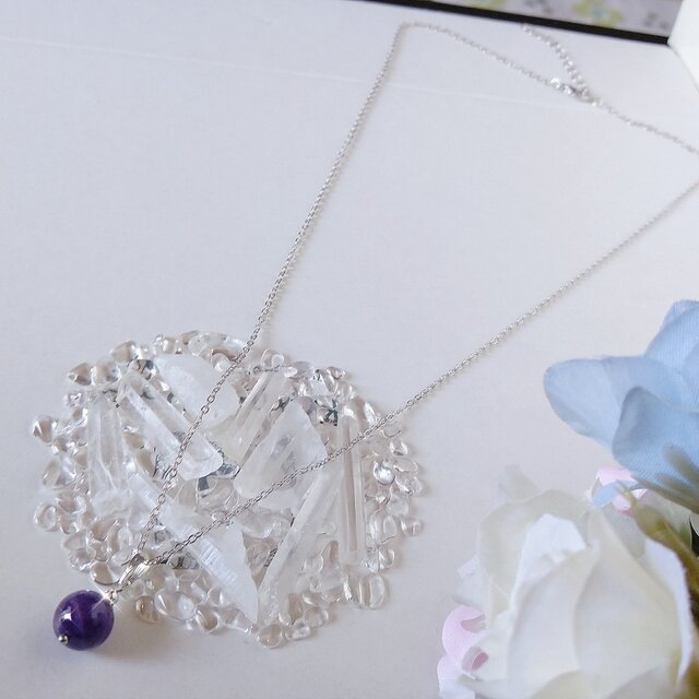 『2月の誕生石』アメジスト 天然石 ネックレス ペンダント