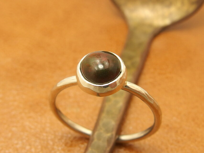 ブラックオパールリング　12号　【silver】